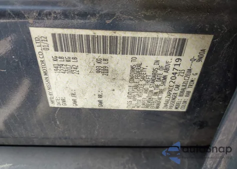 2012 Nissan Altima 2.5 S from USA, damaged, VIN 1N4AL2APXCC204719